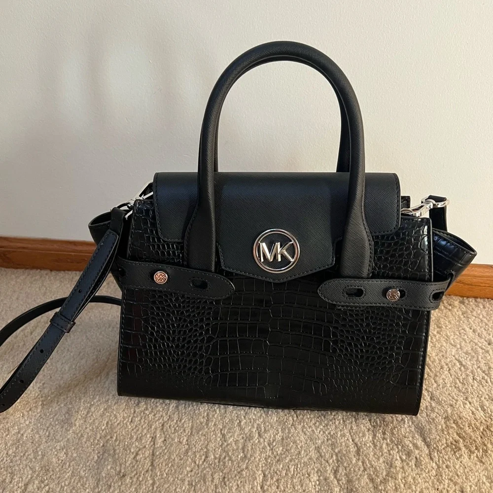 Michael Kors Black Embossed Leather Purse